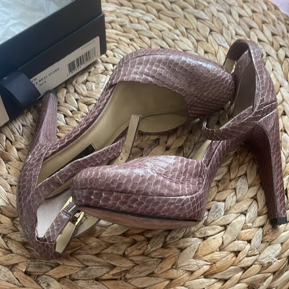 Very Sexy Vintage Rachel Zoe Python Print Stiletto Platform Heels in Rose Hue 🤩 - Picture 11 of 15